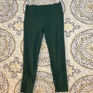 Athleta Salutation Stash Mesh Tight Dark Green Leggings Workout Size Medium